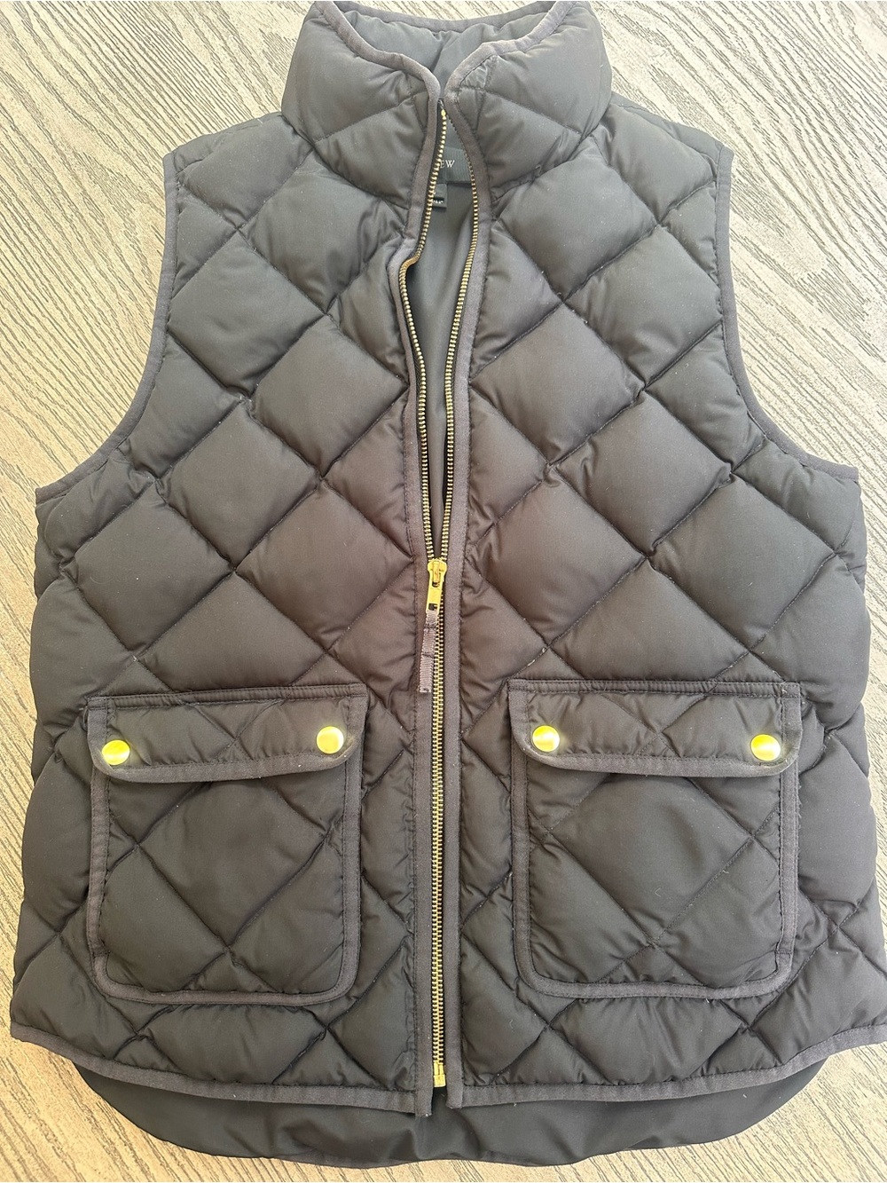 J.Crew Excursion Women’s Quilted Down Vest Small Black Puffer Utility Pockets